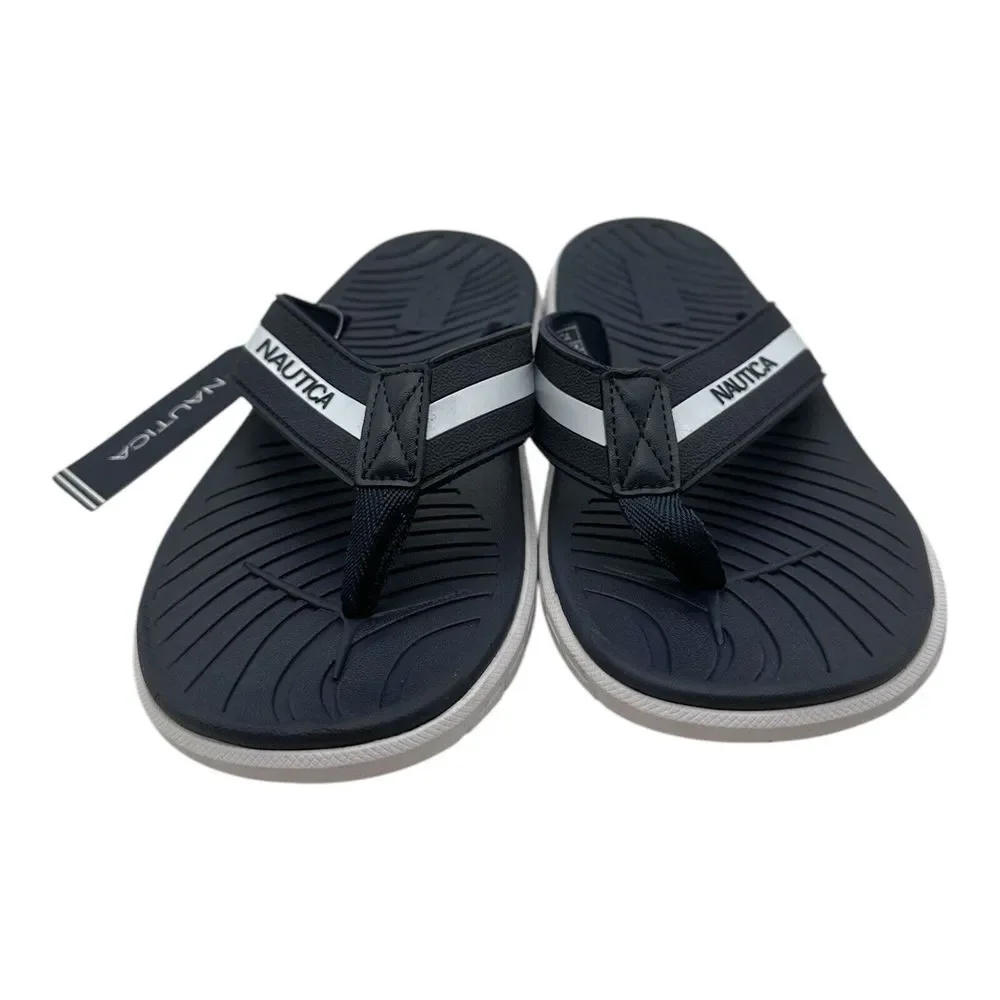 Nautica THEOD‎ Shower Sandals Men's Size 10 Navy Blue White Thong Flip Flops NWT